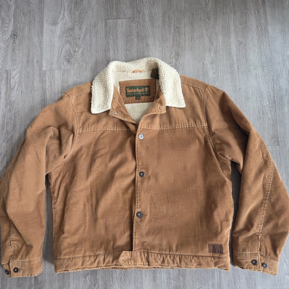 Timberland Weathergear Men's Brown/Tan Sherpa-Lined Jacket